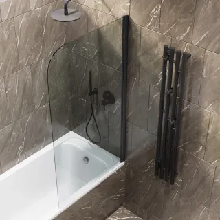 Шторка на ванну на монопетле by Deonria C-140-70-6-T-B 70см чёрный/прозрачный